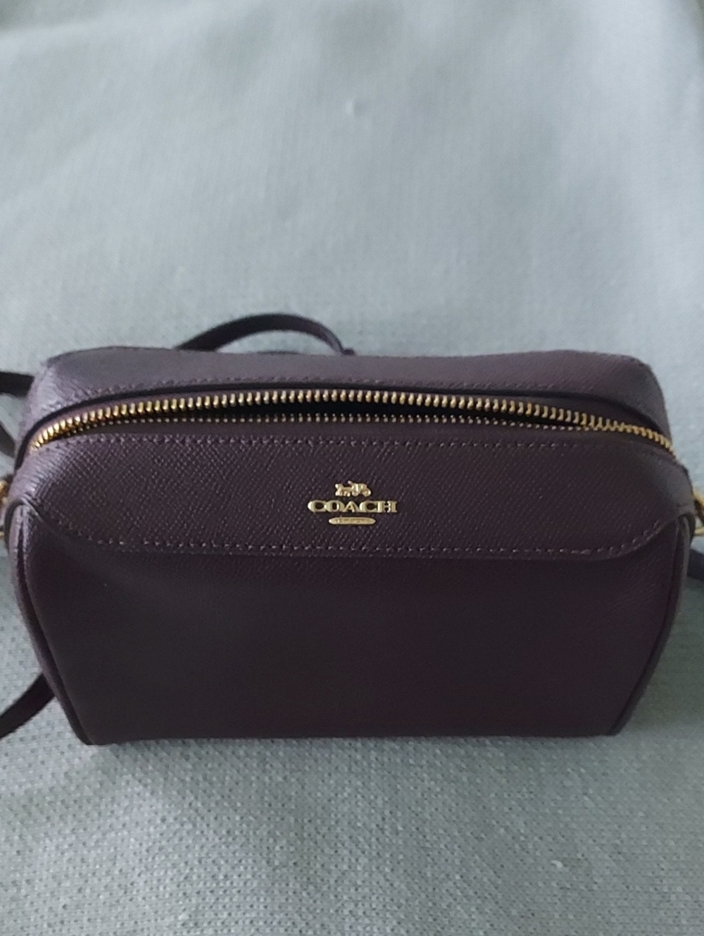 Coach Plum Leather Belt Bag with Gold Hardware